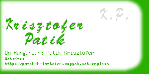 krisztofer patik business card